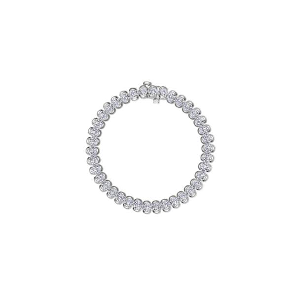 SS 9.5CTW Simulated Diamond Half Bezel Set Tennis Bracelet by Lafonn Kiefer Jewelers Lutz, FL