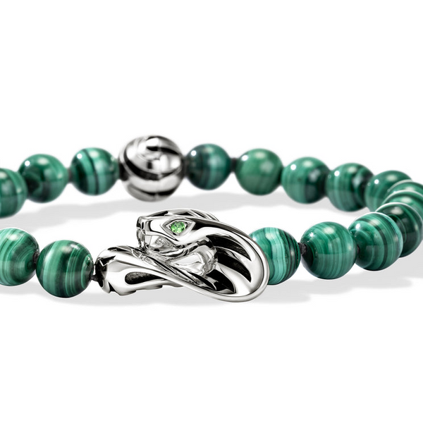SS Legends of Cobra Malachite Bracelet by John Hardy Image 2 Kiefer Jewelers Lutz, FL