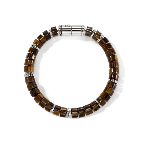 SS Heishi Tiger Eye Bead Bracelet by John Hardy Image 3 Kiefer Jewelers Lutz, FL