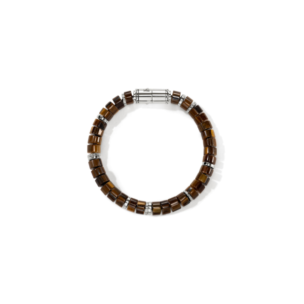 SS Heishi Tiger Eye Bead Bracelet by John Hardy Image 3 Kiefer Jewelers Lutz, FL