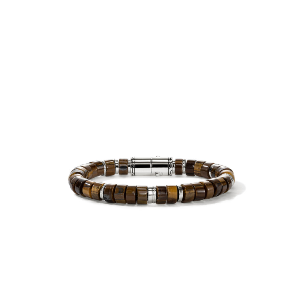 SS Heishi Tiger Eye Bead Bracelet by John Hardy Image 4 Kiefer Jewelers Lutz, FL