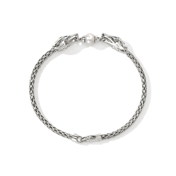 SS Naga Slim Bracelet with Cultered Pearl Bracelet by John Hardy Image 3 Kiefer Jewelers Lutz, FL