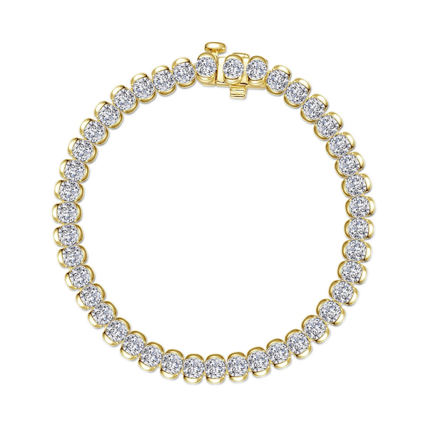 SS/GP 7.5CTW Simulated Diamond Half Bezel Set Tennis Bracelet by Lafonn Kiefer Jewelers Lutz, FL