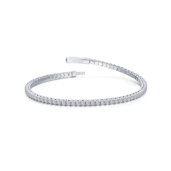 Sterling Silver Simulated Diamond Tennis Flex Bangle Kiefer Jewelers Lutz, FL