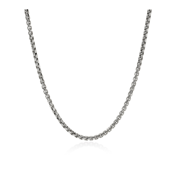 Box Chain Necklace, Sterling Silver, 3.7MM 24
