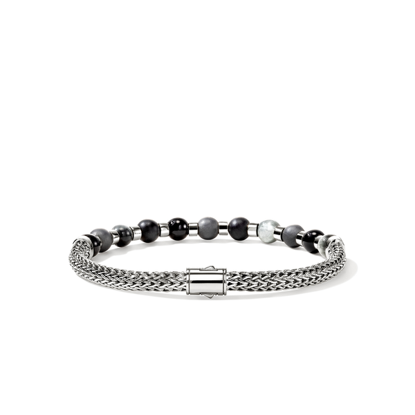 SS 5MM Black Onyx, Hematite, and Eagle Eye Beaded Bracelet by John Hardy Image 3 Kiefer Jewelers Lutz, FL
