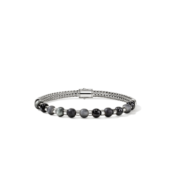 SS 5MM Black Onyx, Hematite, and Eagle Eye Beaded Bracelet by John Hardy Kiefer Jewelers Lutz, FL
