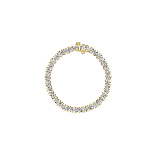 SS/GP 7.5CTW Simulated Diamond Half Bezel Set Tennis Bracelet by Lafonn Kiefer Jewelers Lutz, FL
