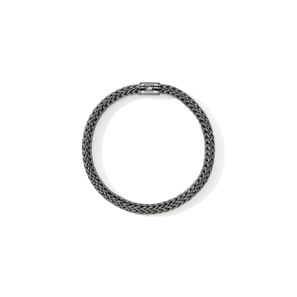 SS Icon 7.5MM Black Rhodium Medium Bracelet with Pusher Clasp by John Hardy Image 3 Kiefer Jewelers Lutz, FL
