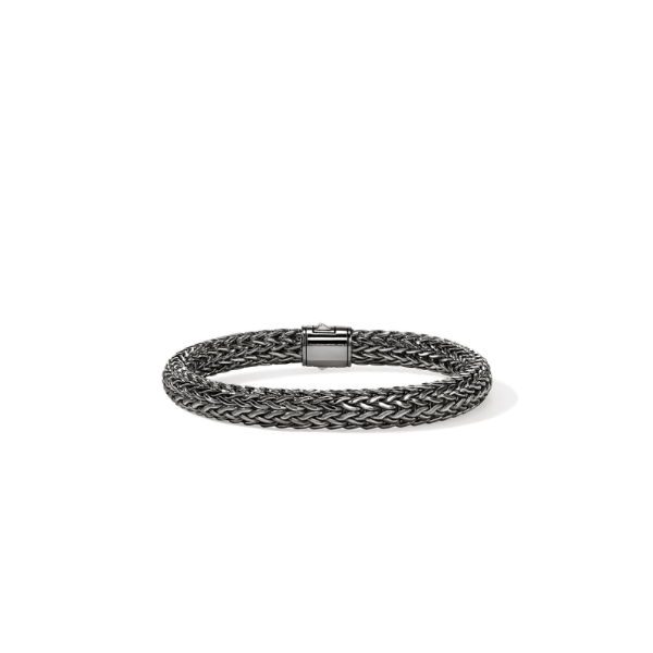 SS Icon 7.5MM Black Rhodium Medium Bracelet with Pusher Clasp by John Hardy Image 4 Kiefer Jewelers Lutz, FL