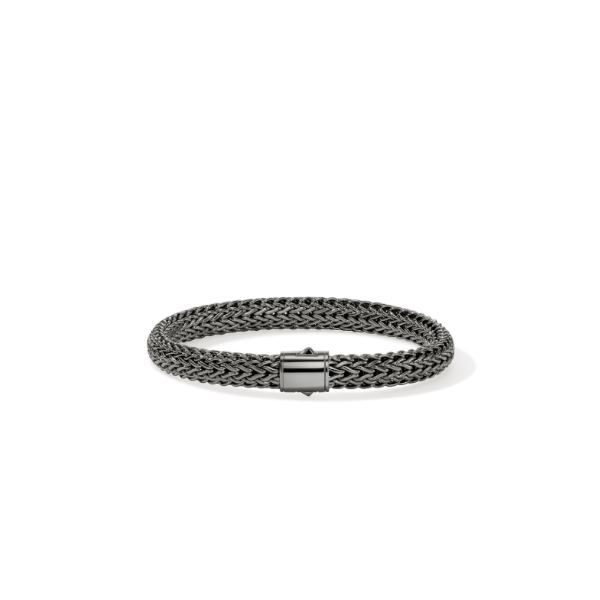 SS Icon 7.5MM Black Rhodium Medium Bracelet with Pusher Clasp by John Hardy Kiefer Jewelers Lutz, FL