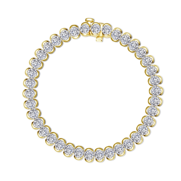SS/GP 9.5CTW Simulated Diamond Half Bezel Set Tennis Bracelet by Lafonn Kiefer Jewelers Lutz, FL