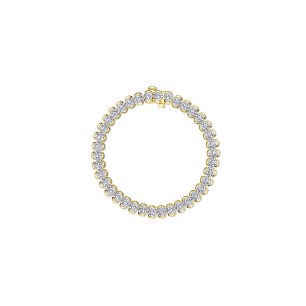 SS/GP 9.5CTW Simulated Diamond Half Bezel Set Tennis Bracelet by Lafonn Kiefer Jewelers Lutz, FL