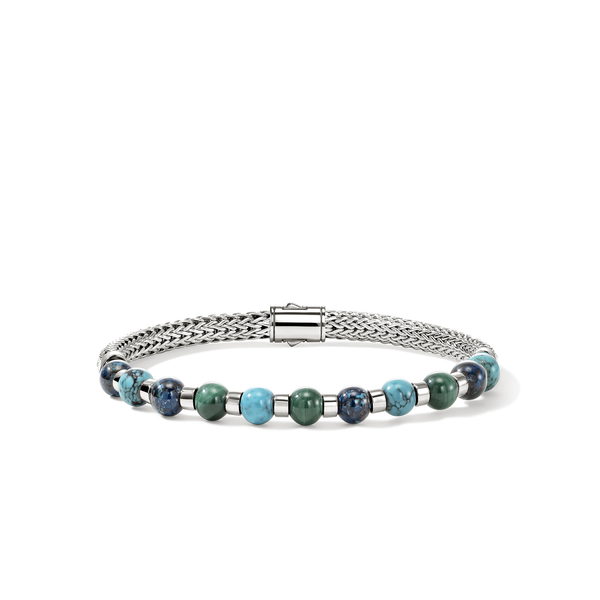 SS 5MM Extra Small Chrysocolla, Malachite, and Treated Turquoise Beaded Bracelet by John Hardy Kiefer Jewelers Lutz, FL