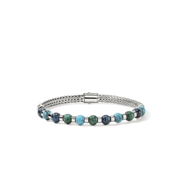 SS 5MM Extra Small Chrysocolla, Malachite, and Treated Turquoise Beaded Bracelet by John Hardy Kiefer Jewelers Lutz, FL