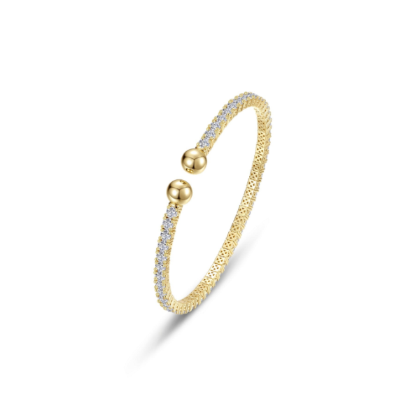 SS/GP Simulated Diamond Sphere Tennis Cuff Bracelet by Lafonn Kiefer Jewelers Lutz, FL