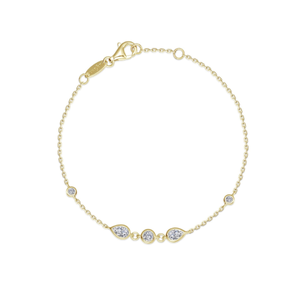 SS/GP 0.57CTW Simulated Diamond Teardrop Station Bracelet by Lafonn Kiefer Jewelers Lutz, FL