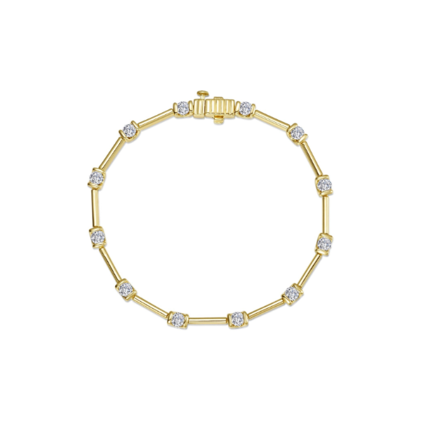 SS/GP 2.04CTW Simulated Diamond Semi-Bezel Station Bracelet by Lafonn Kiefer Jewelers Lutz, FL