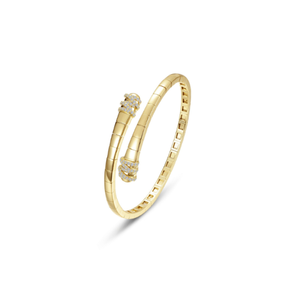 SS/GP 0.44CTW Simulated Diamond Ribbon Bypass Flexible Bangle by Lafonn Kiefer Jewelers Lutz, FL