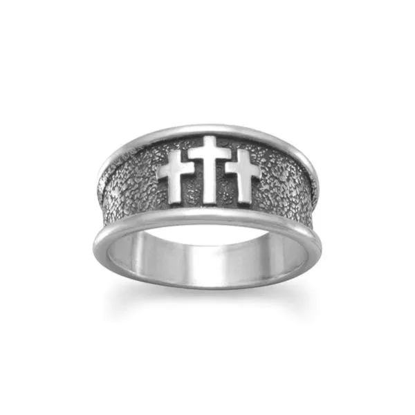 SS Oxid Tap 3 Cross Ring SZ10 Kiefer Jewelers Lutz, FL