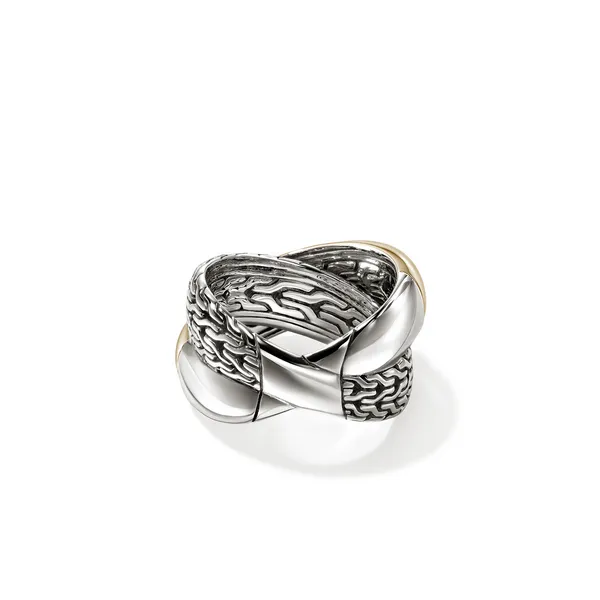 John Hardy 14KY and Sterling Silver Essentials Crossover Ring thumb image 2