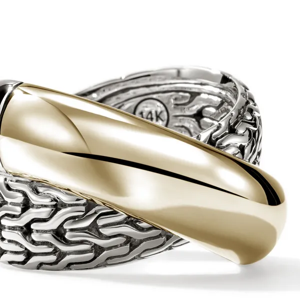 John Hardy 14KY and Sterling Silver Essentials Crossover Ring thumb image 3