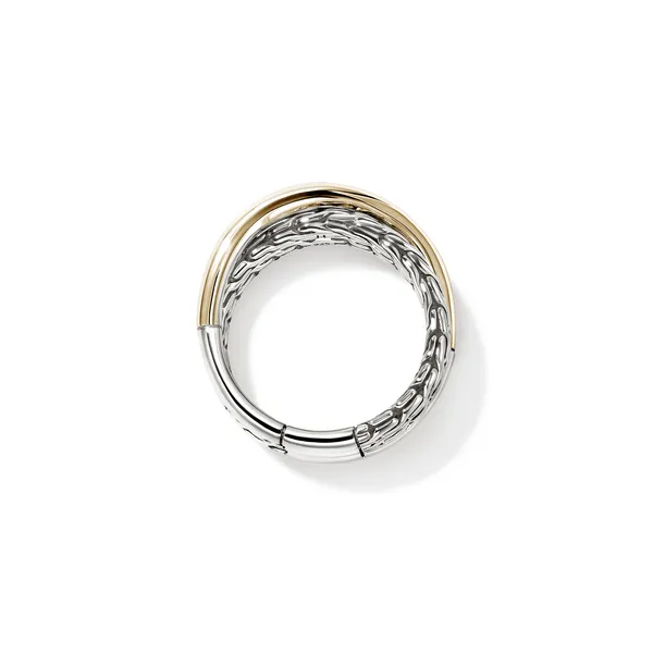 John Hardy 14KY and Sterling Silver Essentials Crossover Ring Image 4 Kiefer Jewelers Lutz, FL