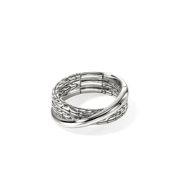 John Hardy Sterling Silver Essentials Crossover Ring Kiefer Jewelers Lutz, FL