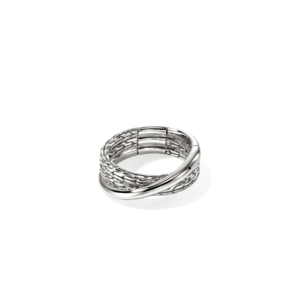 John Hardy Sterling Silver Essentials Crossover Ring Kiefer Jewelers Lutz, FL