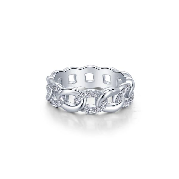 Sterling Silver .60 Carat Total Weight Simulated Diamond Interlocking Circles Eternity Ring Kiefer Jewelers Lutz, FL