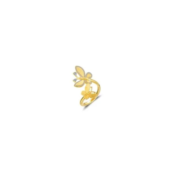 Sterling Silver Simulated .96 Carat Total Weight Diamond Butterfly Ring Kiefer Jewelers Lutz, FL