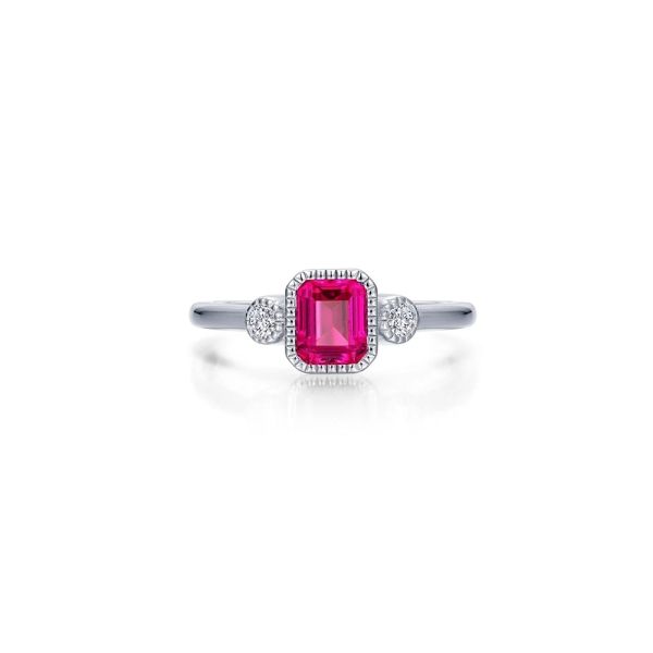 Sterling Silver Simulated Diamond & Lab-Created Ruby Ring Kiefer Jewelers Lutz, FL