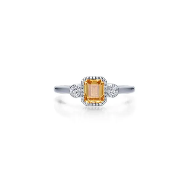 Sterling Silver Simulated Diamond & Simulated Yellow Topaz Ring Kiefer Jewelers Lutz, FL