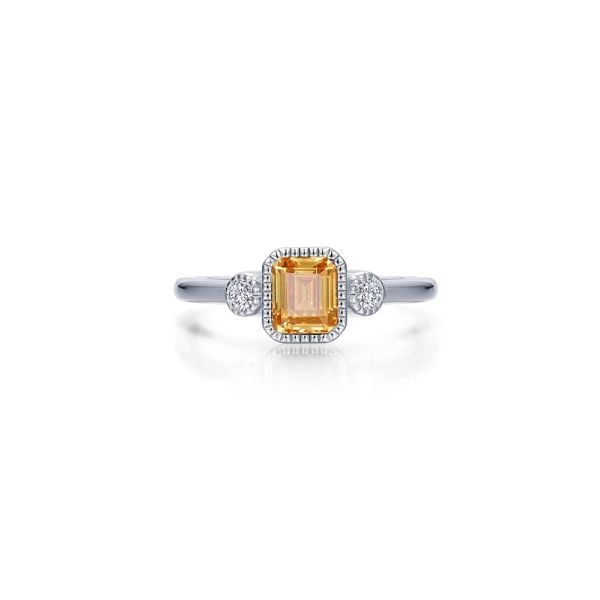 Sterling Silver Simulated Diamond & Simulated Yellow Topaz Ring Kiefer Jewelers Lutz, FL