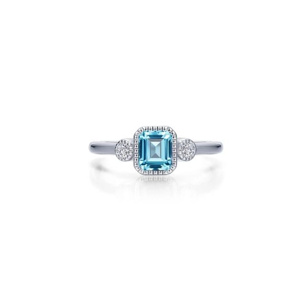 Sterling Silver Simulated Diamond & Aquamarine Ring Kiefer Jewelers Lutz, FL