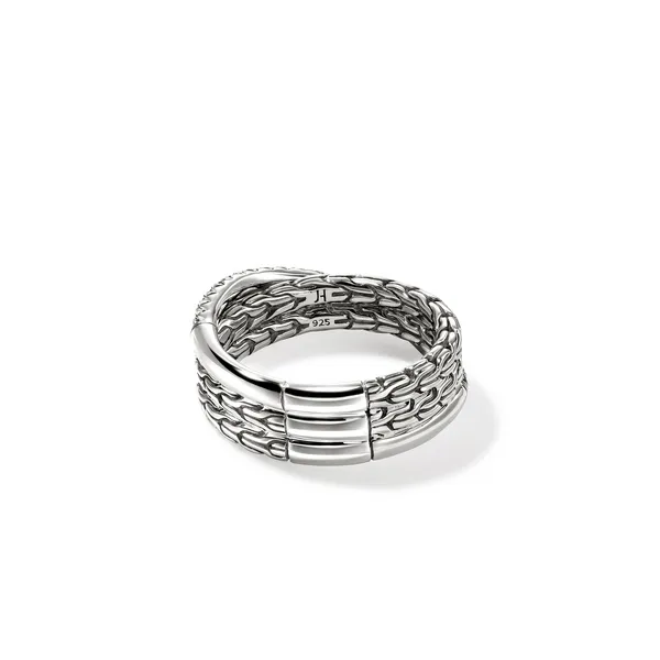 John Hardy Sterling Silver .35CTW Diamond Essentials Crossover Ring Image 2 Kiefer Jewelers Lutz, FL