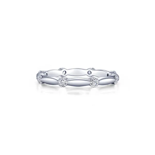 Sterling Silver and Simulated Diamond Station Etertinity Band Kiefer Jewelers Lutz, FL