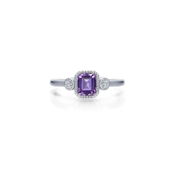 Sterling Silver Simulated Diamond & Amethyst Ring Kiefer Jewelers Lutz, FL
