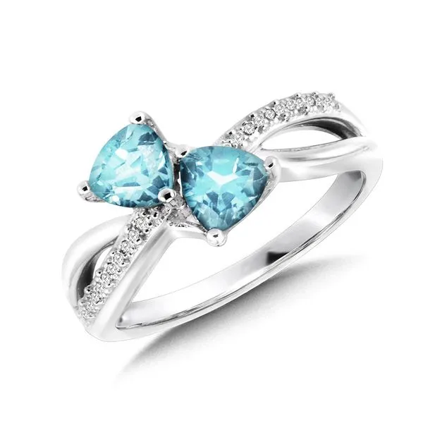 Sterling Silver Blue Topaz & Diamond Ring Kiefer Jewelers Lutz, FL