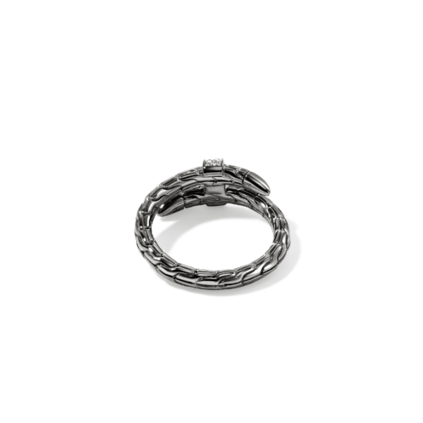 John Hardy Spear Sterling Silver and Black Rhodium and Diamond Ring Image 2 Kiefer Jewelers Lutz, FL