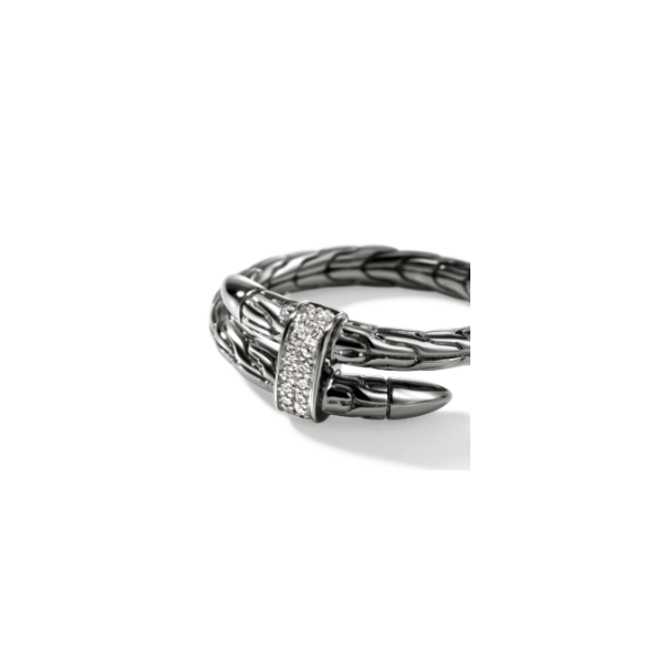 John Hardy Spear Sterling Silver and Black Rhodium and Diamond Ring Image 3 Kiefer Jewelers Lutz, FL