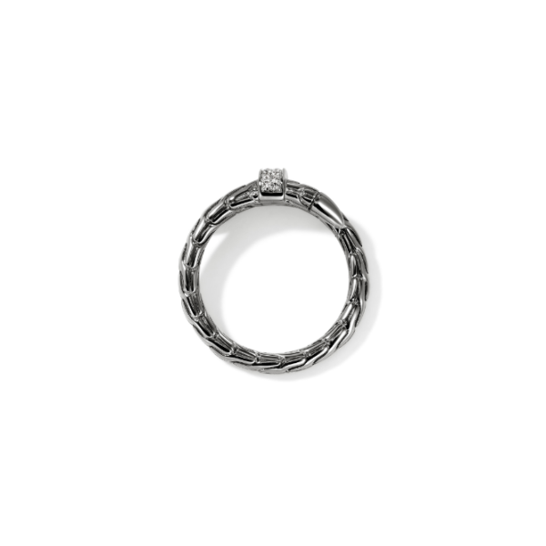 John Hardy Spear Sterling Silver and Black Rhodium and Diamond Ring Image 4 Kiefer Jewelers Lutz, FL