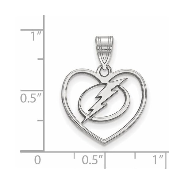 Tampa Bay Lightning Heart Charm Image 2 Kiefer Jewelers Lutz, FL