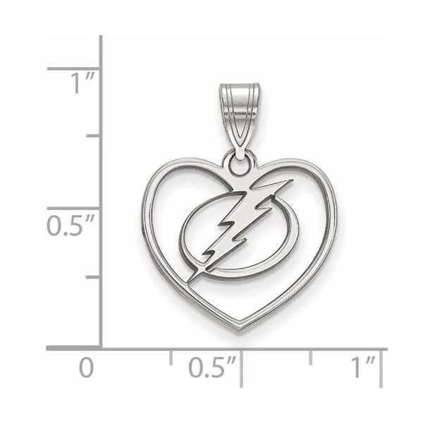 Tampa Bay Lightning Heart Charm Image 2 Kiefer Jewelers Lutz, FL