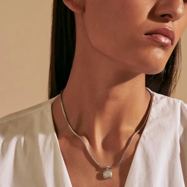 John Hardy Sterling Silver Diamond Necklace Image 3 Kiefer Jewelers Lutz, FL