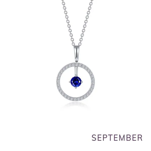 Sterling Silver Simulated Diamond and Sapphire Pendant Kiefer Jewelers Lutz, FL