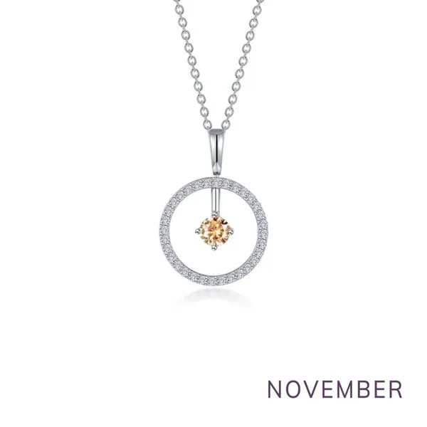 Sterling Silver Simulated Diamond and Yellow Topaz Pendant Kiefer Jewelers Lutz, FL