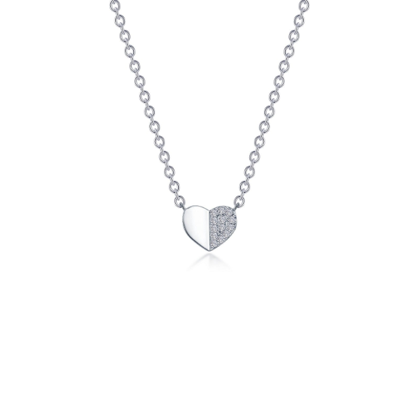 Sterling Silver and Simulated Diamond Pave Heart Pendant Kiefer Jewelers Lutz, FL