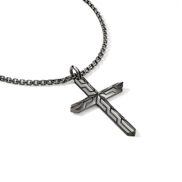 John Hardy Icon 50 Black Rhodium Cross Pendant Image 2 Kiefer Jewelers Lutz, FL