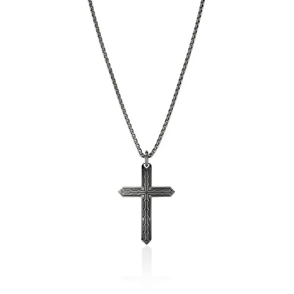 John Hardy Icon 50 Black Rhodium Cross Pendant Image 3 Kiefer Jewelers Lutz, FL